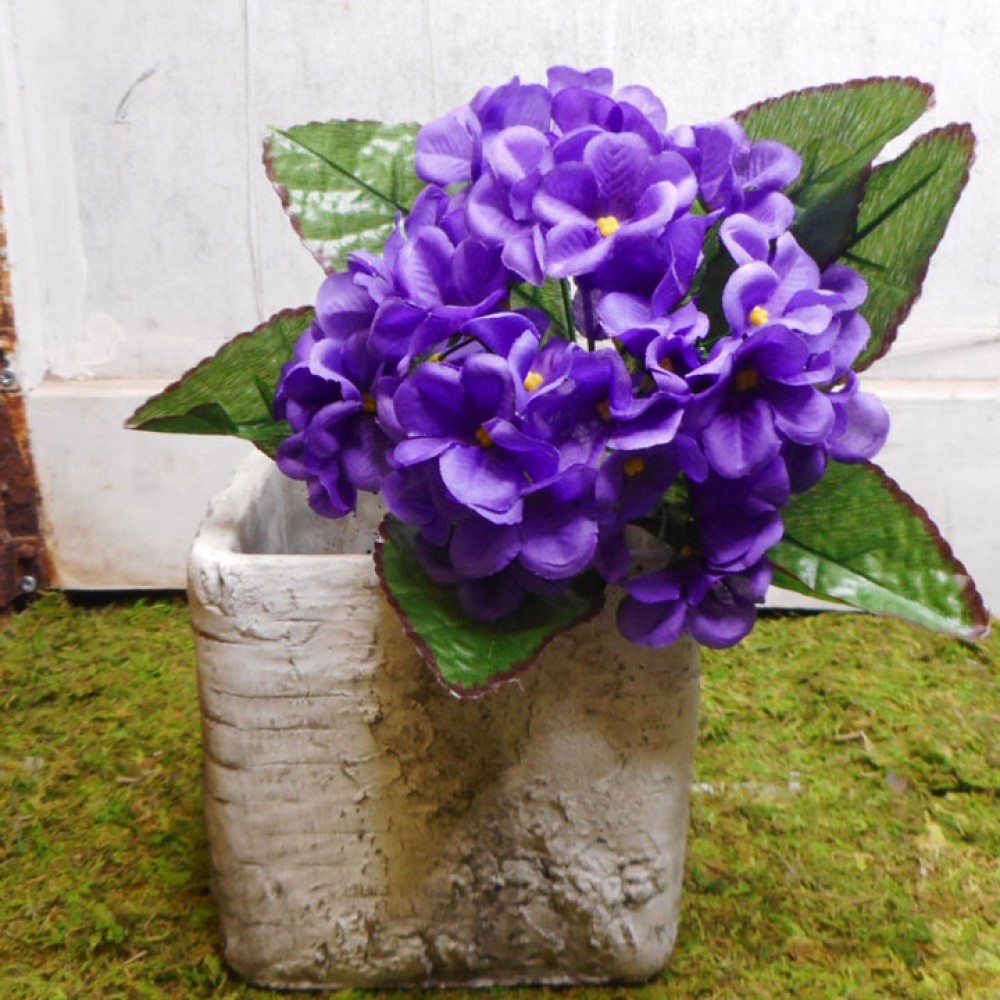 African Violet Purple 21cm Artificial Flowers